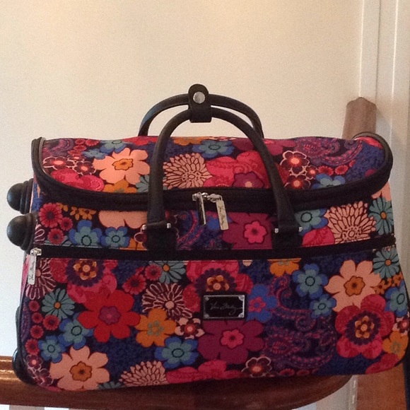 floral duffle bag with wheels